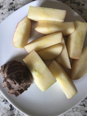 Leigha Jansen prepares a healthy snack for her desk.